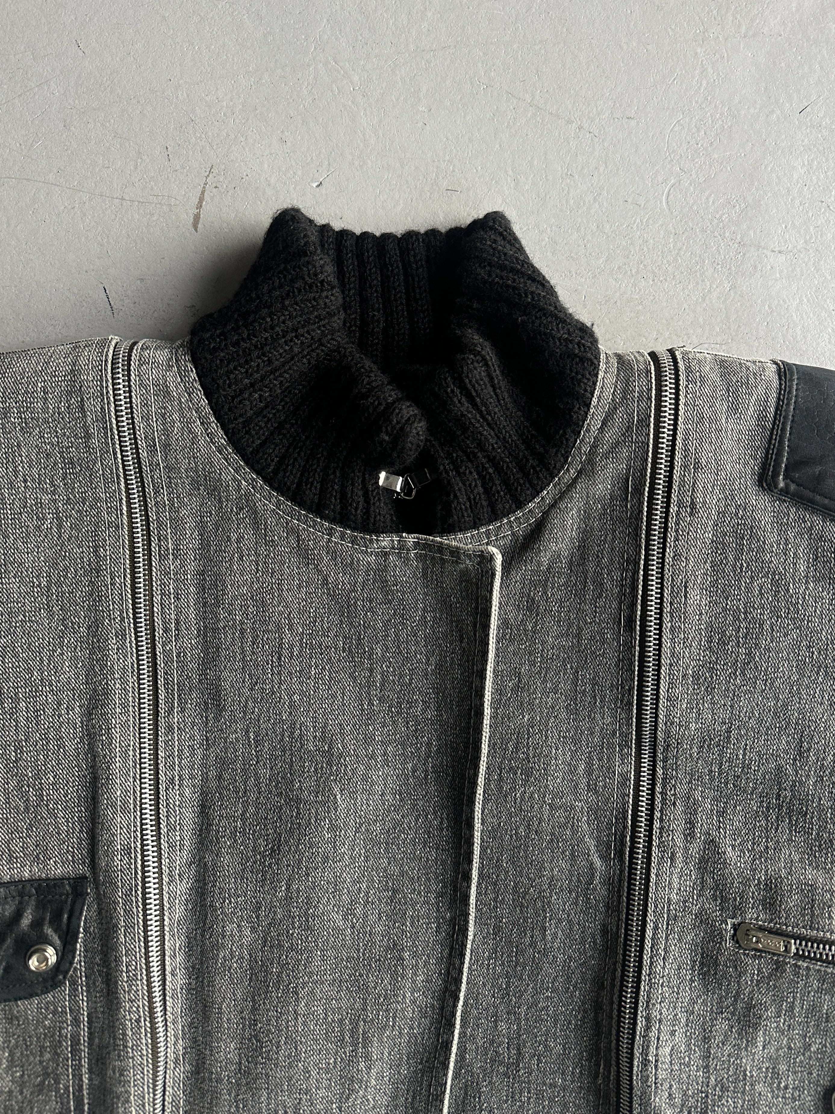 ITALIAN LABEL 1980s 2 IN 1 BOXY FIT DENIM BOMBER JACKET GILET