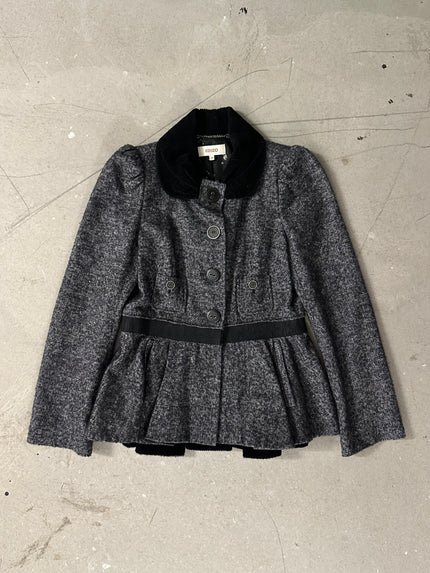 KENZO - 1990s BLAZER WITH QUILTED COLLAR