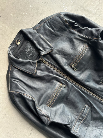 1980s STRAIGHT FIT OVERSIZED CARGO LEATHER JACKET