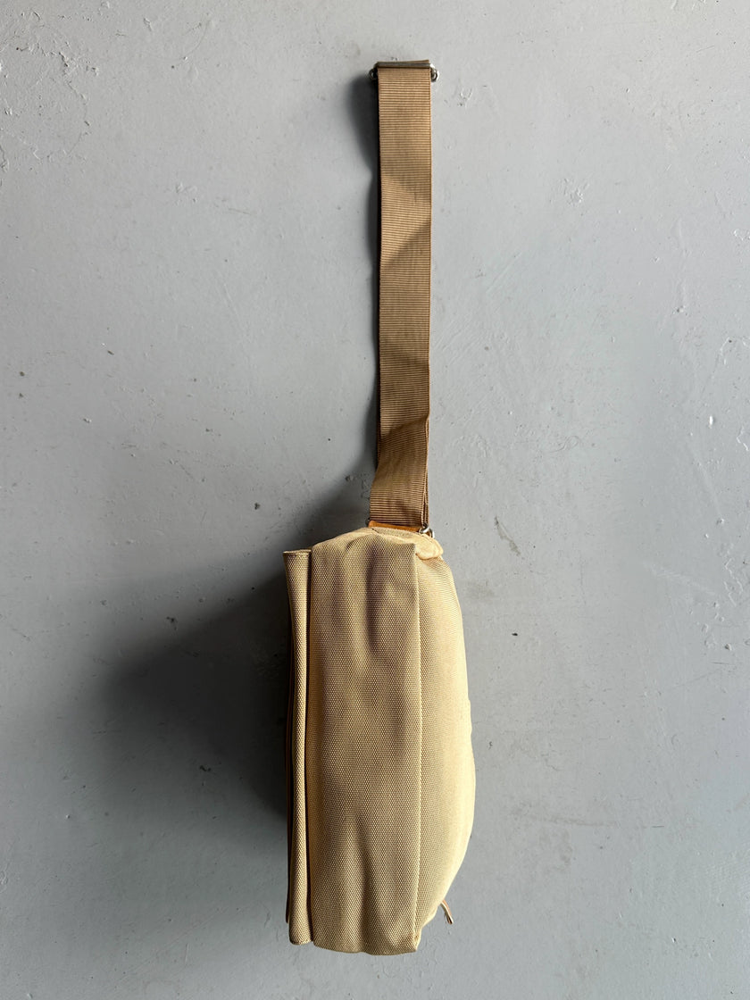 YOHJI YAMAMOTO Y'SACCS - early 2000s RECTANGULAR MESSENGER BAG WITH LEATHER FRONT PANEL