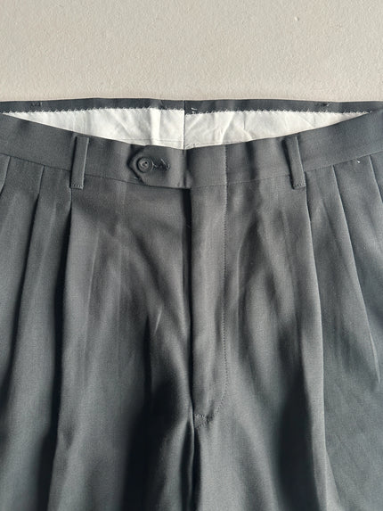 1990s FRONT PLEATS TAILORED TROUSERS WITH TURN UP HEMS