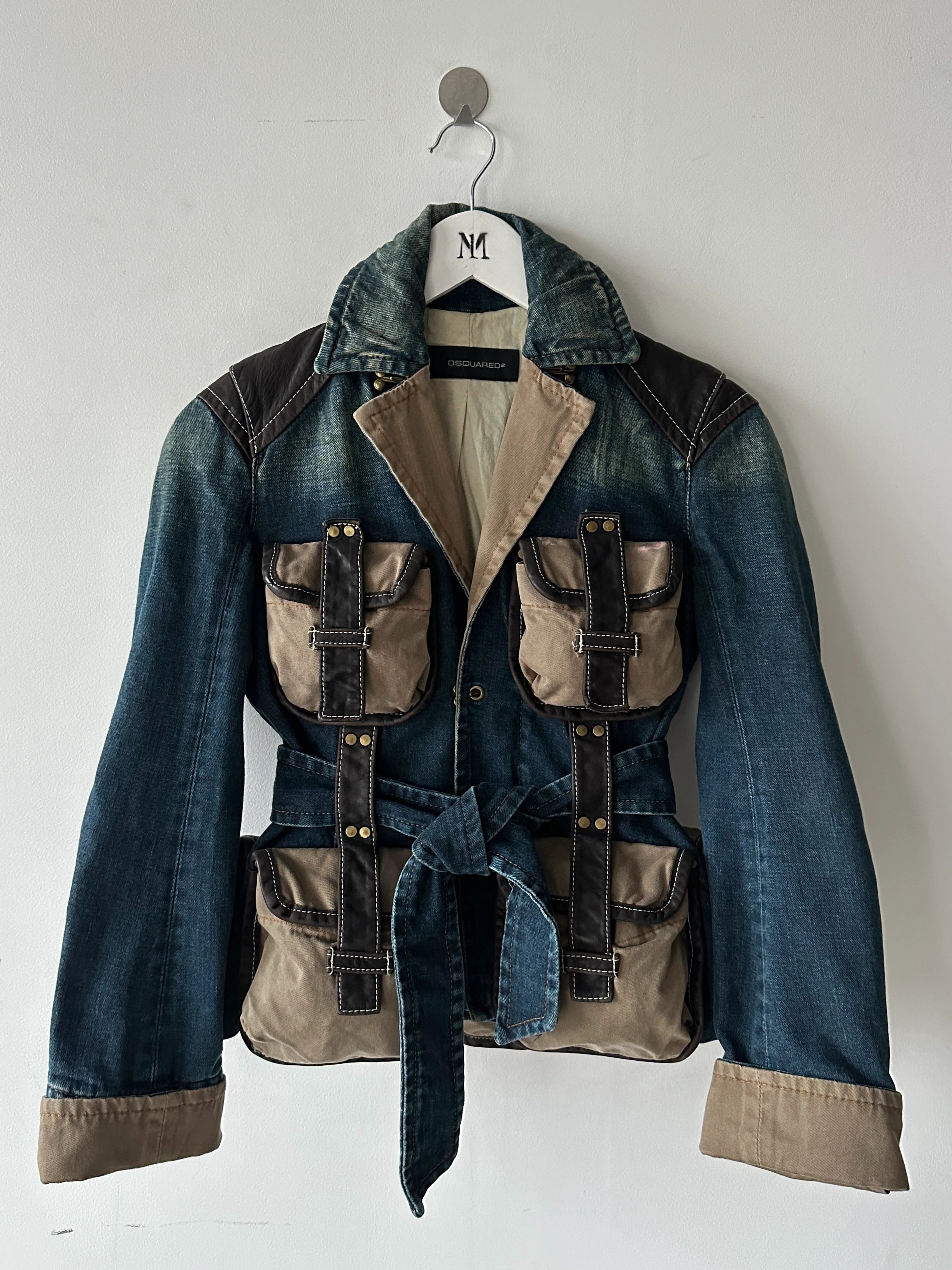 DSQUARED2 - F/W 2004 WRAP AROUND POCKETS FITTED DENIM JACKET