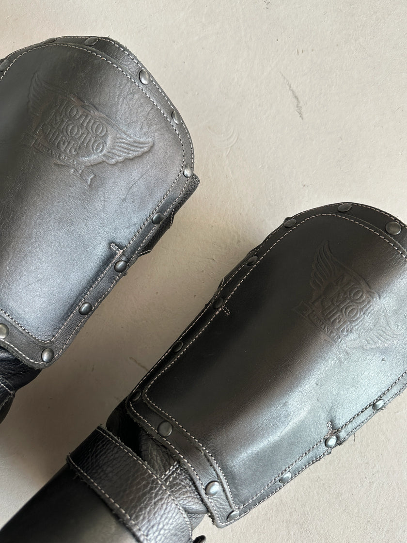 ARMANI JEANS - 2000s BIKER LEATHER BOOTS