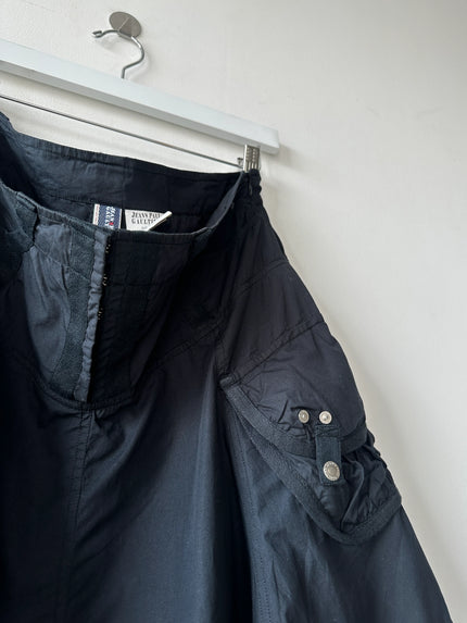 JEAN PAUL GAULTIER - 2000s PANELED SKIRT WITH FRAYED HEM DETAILS