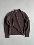 DANIELE ALESSANDRINI - 1990s RIBBED KNIT JUMPER WITH FULL ASYMMETRICAL SIDE ZIP