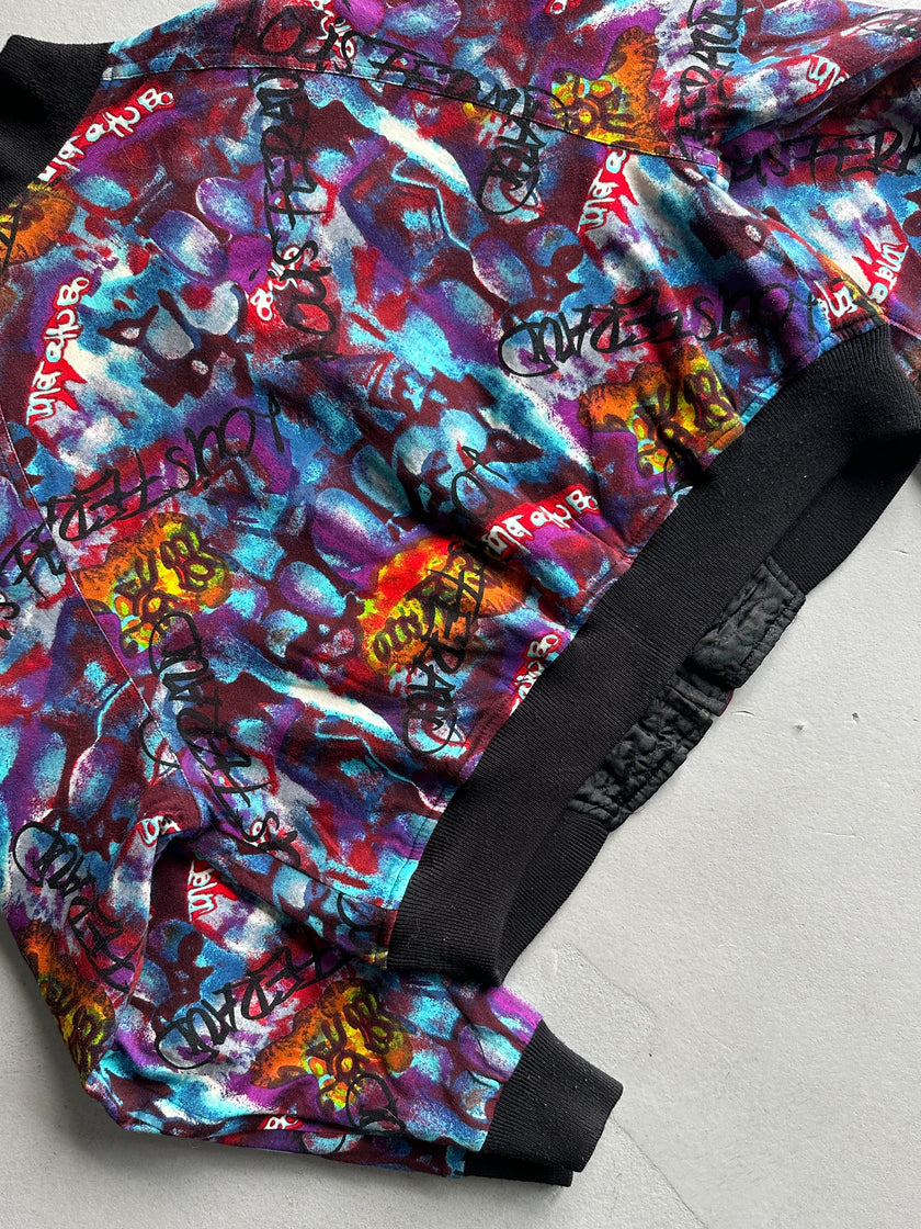 LOUIS FERAUD - 1980s REVERSIBLE BOXY FIT CROPPED BOMBER JACKET