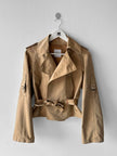 COSTUME NATIONAL - S/S 2007 CROP FIT BELTED TRENCH JACKET WITH BELL SLEEVES