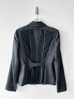 GAETANO NAVARRA - circa 2013 PINSTRIPE TAILORED BLAZER WITH DECONSTRUCTED MESH BACK