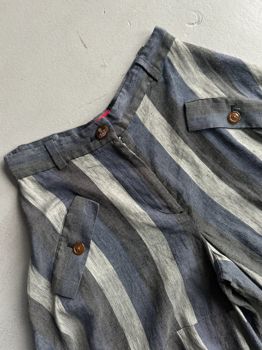 VIVIENNE WESTWOOD - 2000s SCULPTURAL LINEN TROUSERS