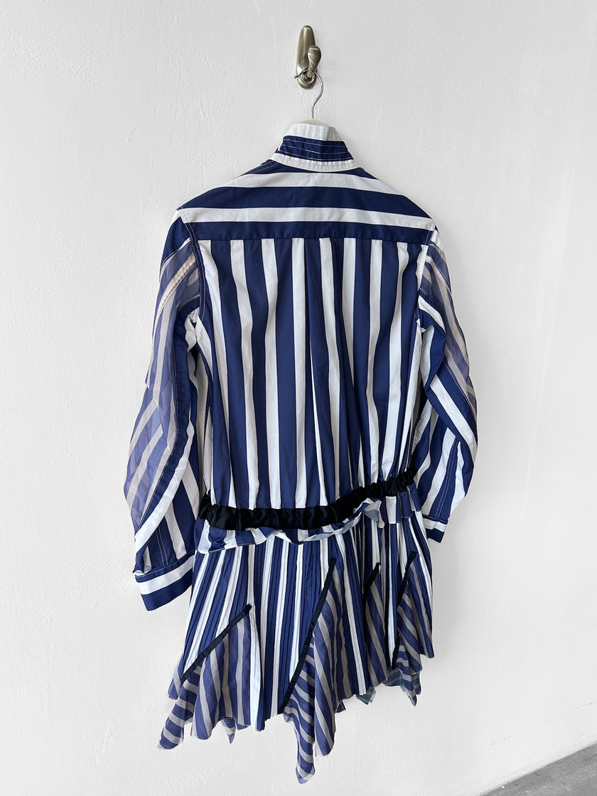 SACAI - F/W 2017 STRIPED JACKET WITH ASYMMETRICAL LAYERED HEM