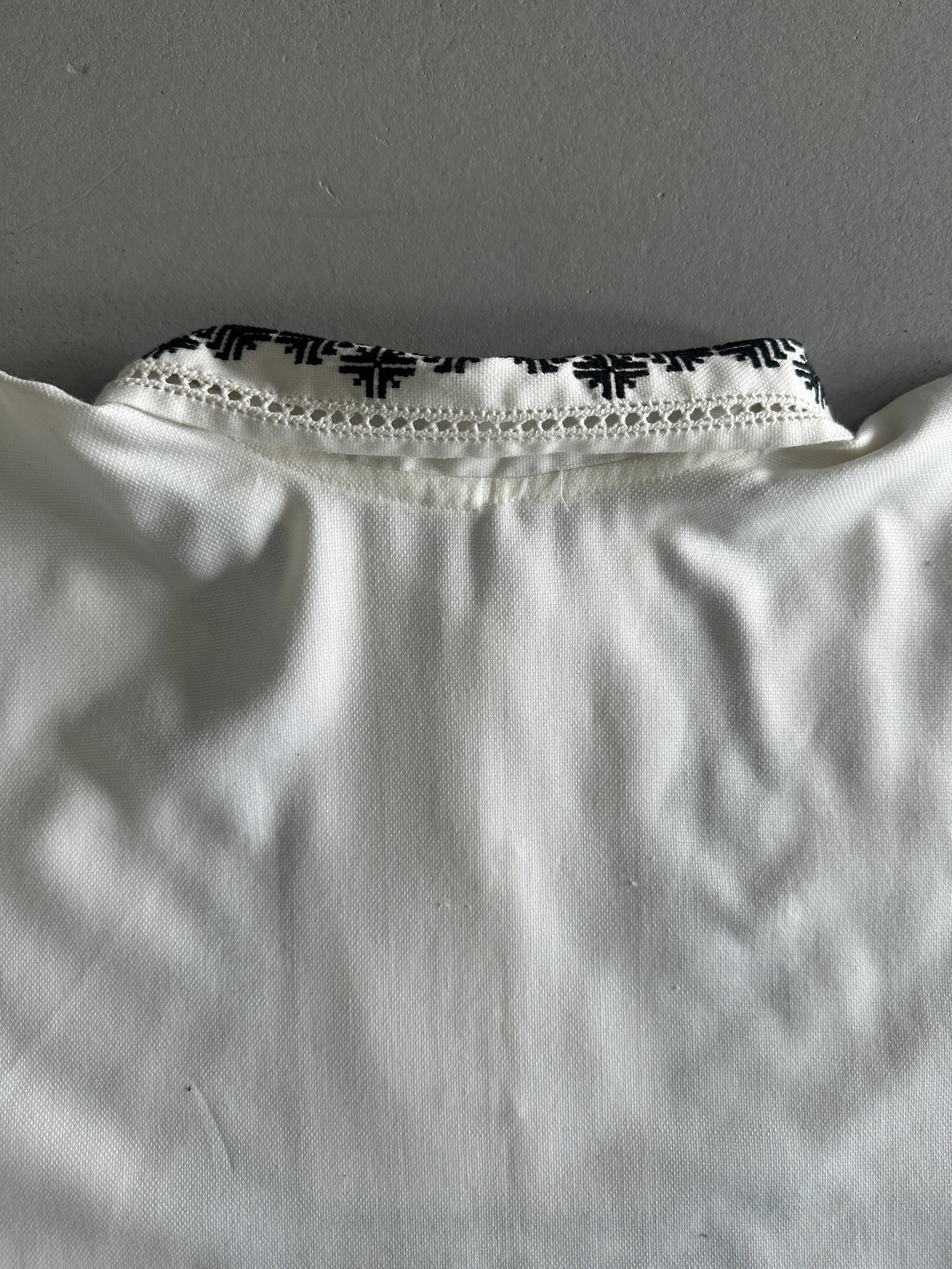 1970s EMBROIDERED WIDE SLEEVE TUNIC SHIRT