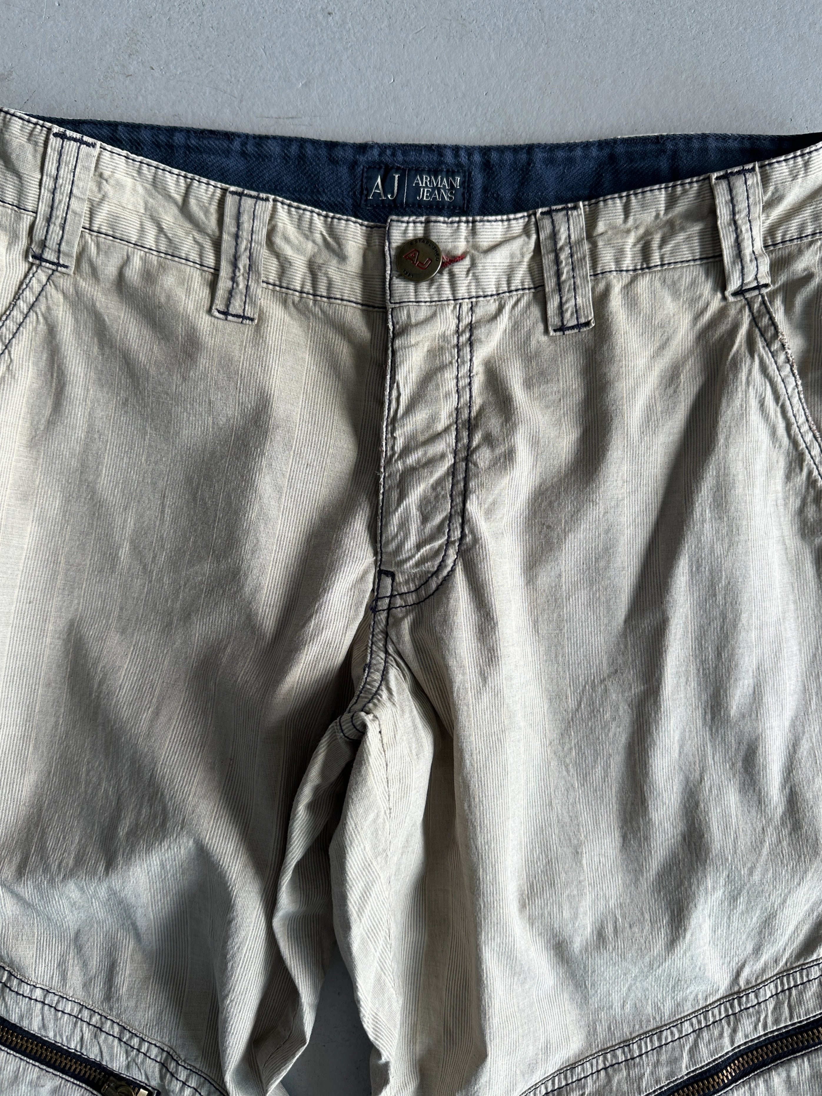 ARMANI JEANS - 1990s CONTRAST STITCHING REGULAR FIT TROUSERS