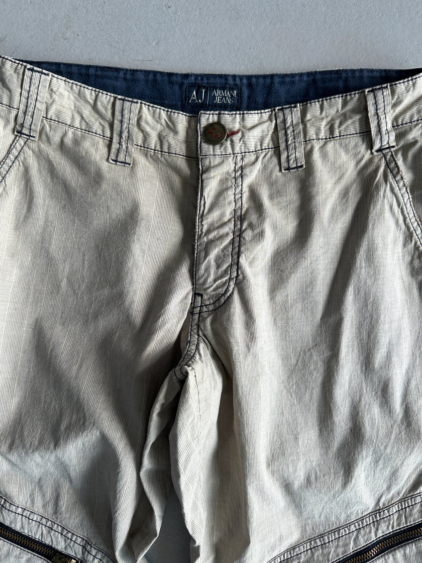 ARMANI JEANS - 1990s CONTRAST STITCHING REGULAR FIT TROUSERS