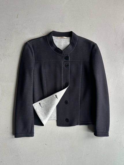 MARITHÉ + FRANÇOIS GIRBAUD - 1990s CROP FIT MANDARIN COLLAR JACKET