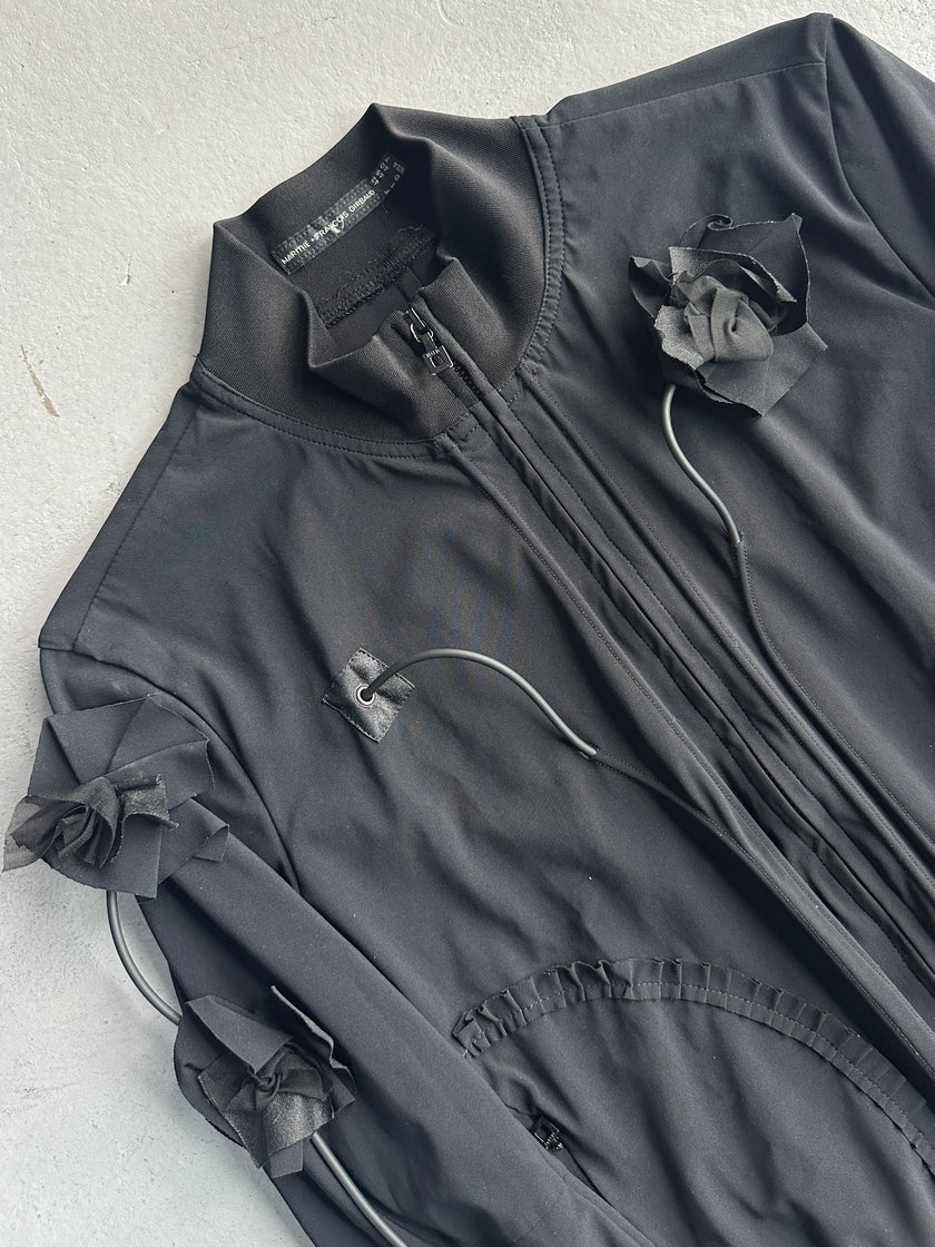 MARITHÉ + FRANÇOIS GIRBAUD - 2000s 3D FLOWER APPLIQUÉS ZIPPED JACKET