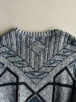 1980s JACQUARD PRINT ROUND NECK KNIT JUMPER