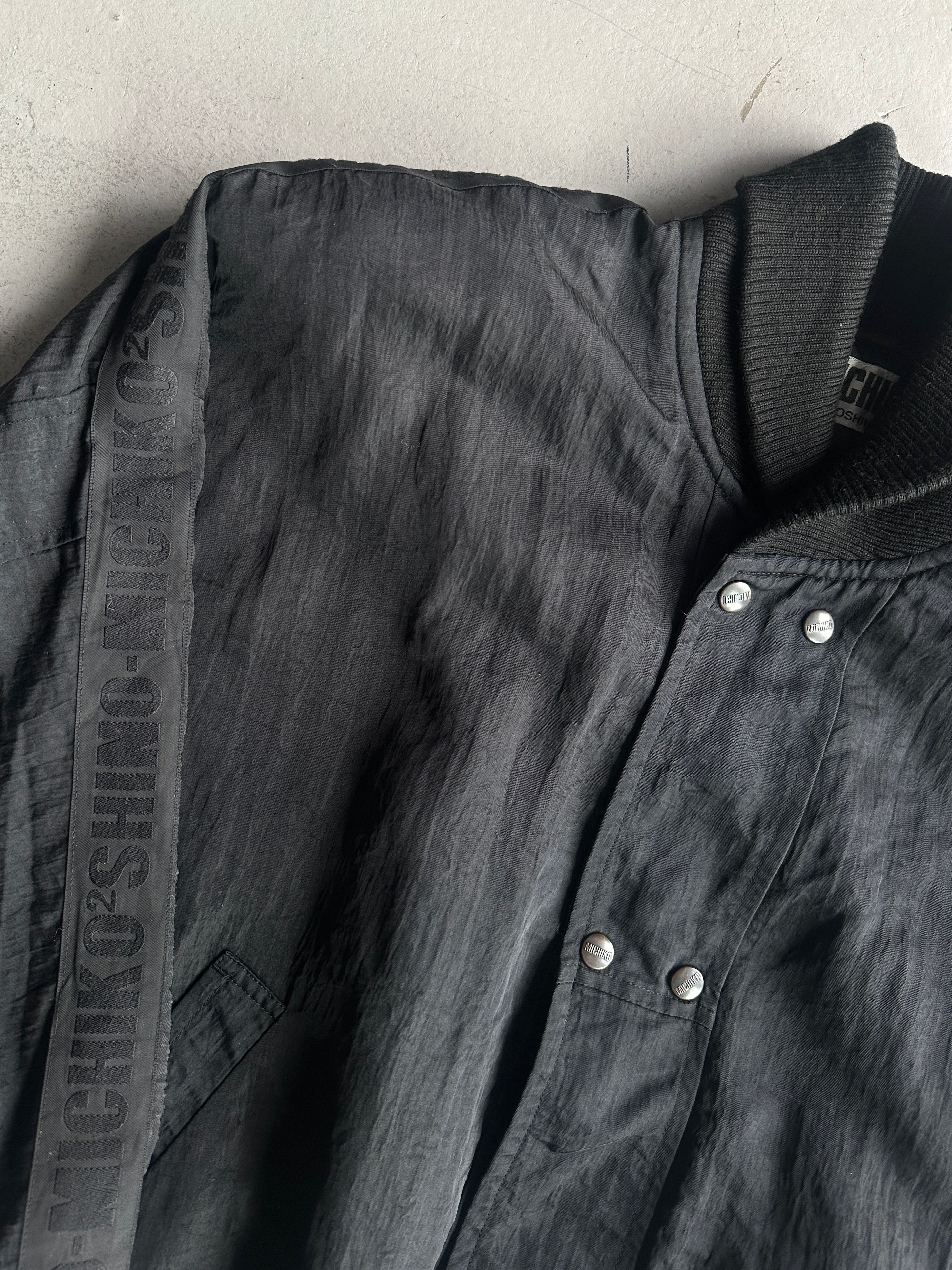 MICHIKO KOSHINO - 1990s BOXY FIT PADDED SHOULDERS NYLON JACKET