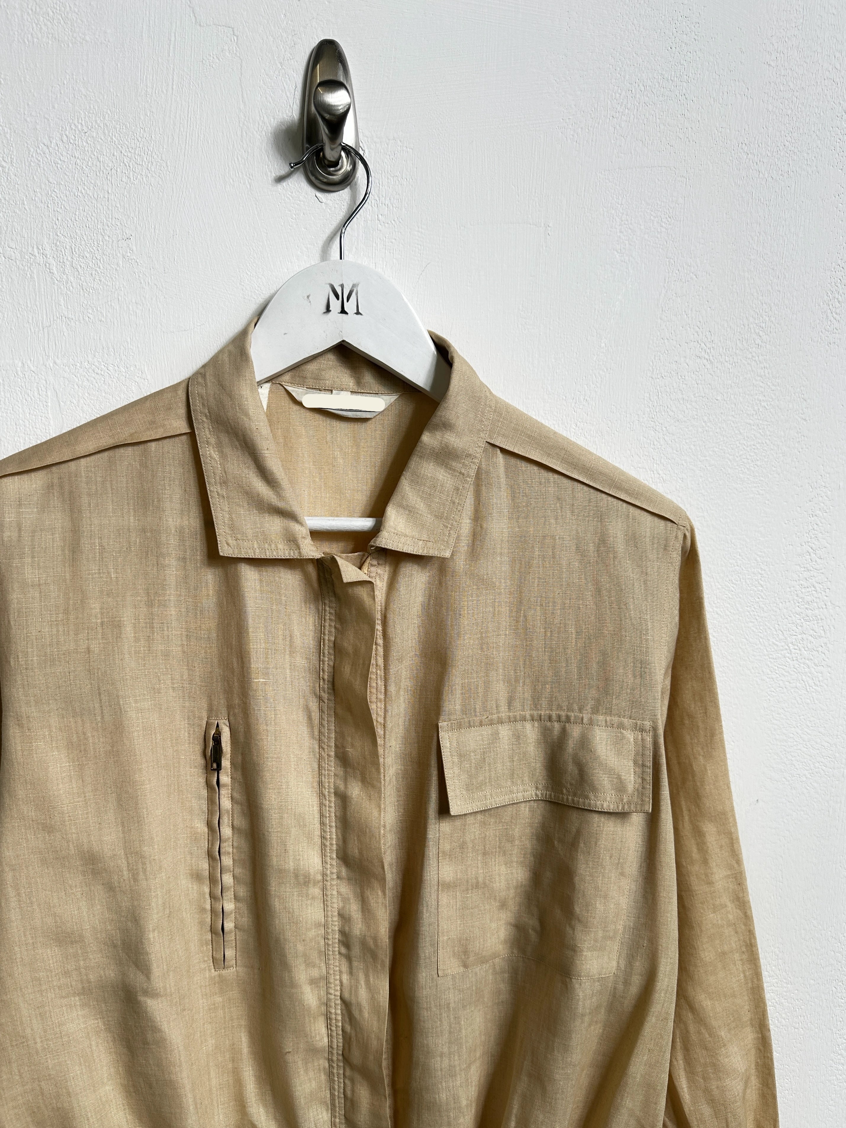 ITALIAN LABEL 1980s LINEN BLOUSON JACKET