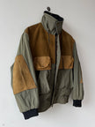 C.P. COMPANY - A/W 1983 LEATHER AND JAPANESE NYLON FIELD BOMBER JACKET