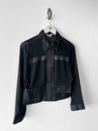 KANSAI YAMAMOTO - late 1990s CROP FIT SHEER JACKET WITH SATIN PANELING