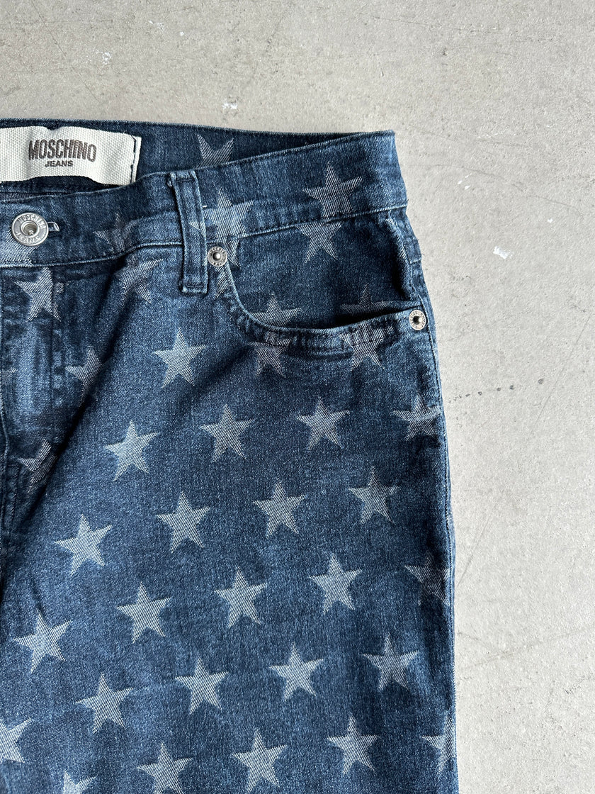 MOSCHINO JEANS - 2000s PRINTED STRAIGHT FIT JEANS