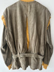 ITALIAN LABEL - 1980s LAYERED SUEDE JACKET WITH BELTED WAIST