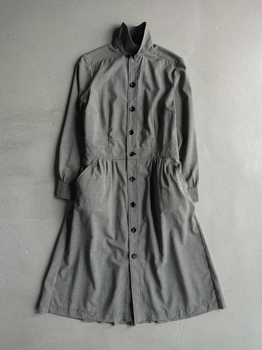 COMME DES GARÇONS - A/W 2018 BUTTONED FRONT GINGHAM CHECK COLLARED DRESS