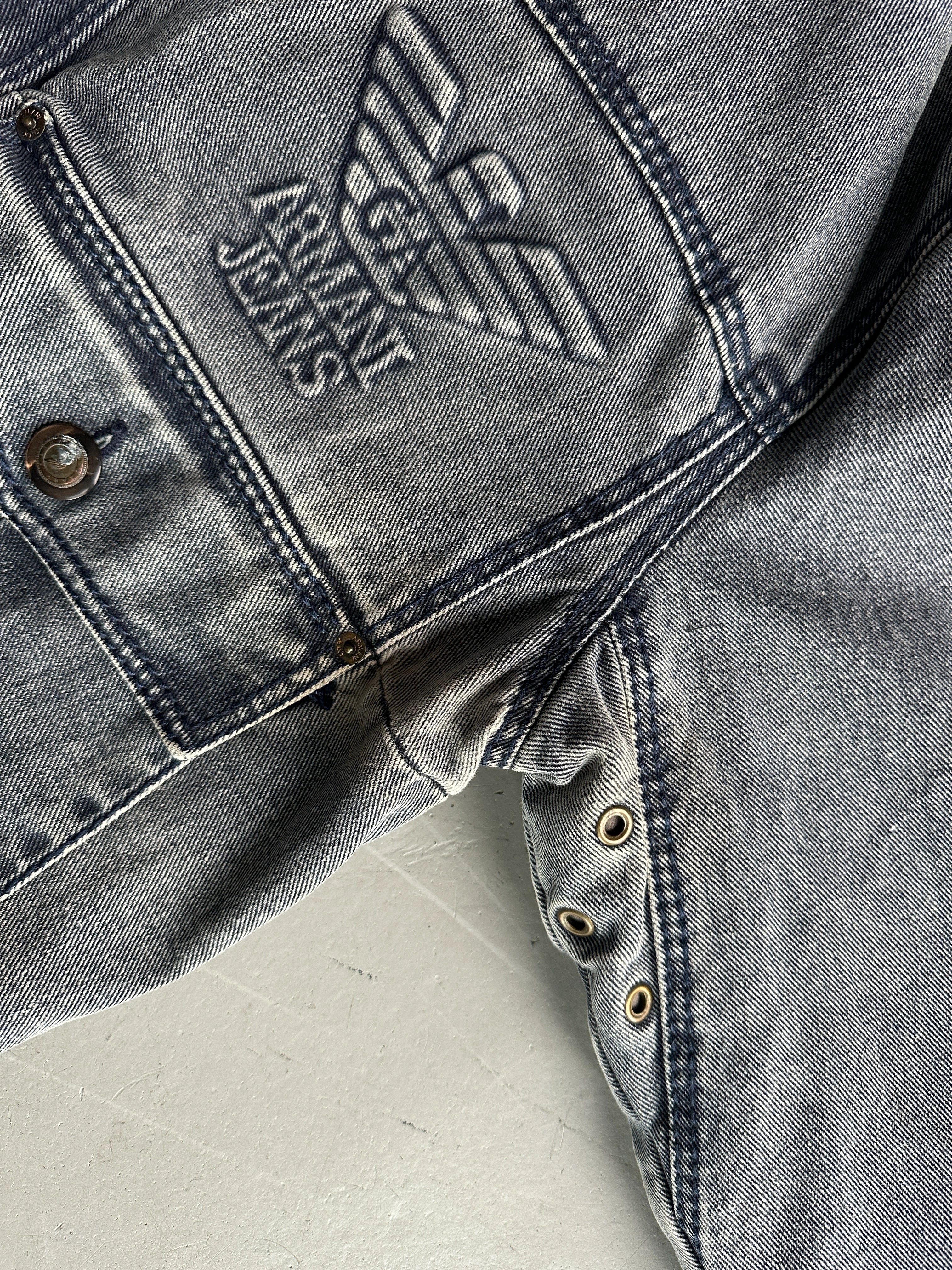 ARMANI JEANS - early 1990s WOOL LINING DENIM BOMBER JACKET