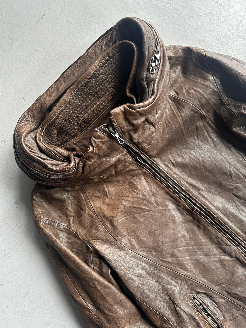 G.O.A. - 2000s HOODED LEATHER JACKET