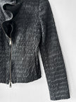 EMPORIO ARMANI - F/W 2009 TEXTURED JACKET WITH RUFFLED COLLAR AND ZIP DETAILS
