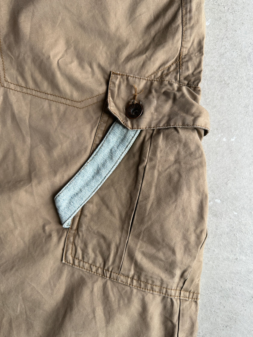 2000s CARGO TROUSERS WITH DENIM DETAILS