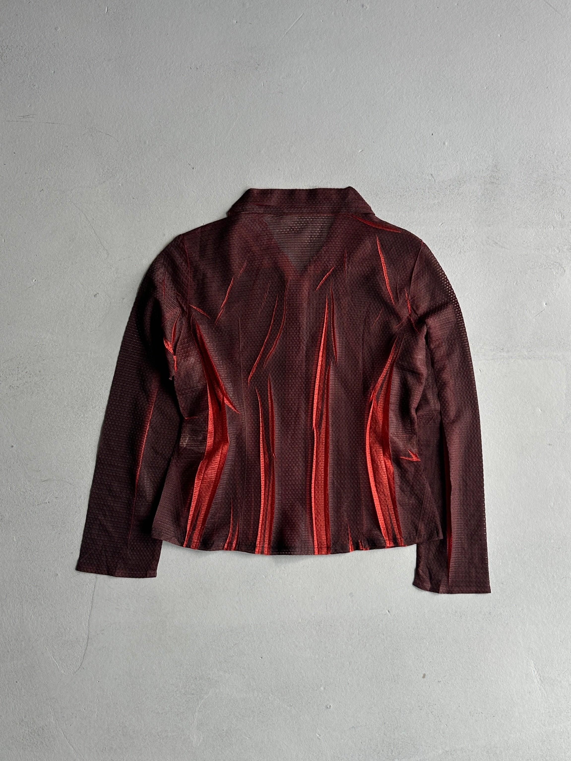 HIROKO KOSHINO - 1990s PAPER TEXTURE BUTTONED SHIRT