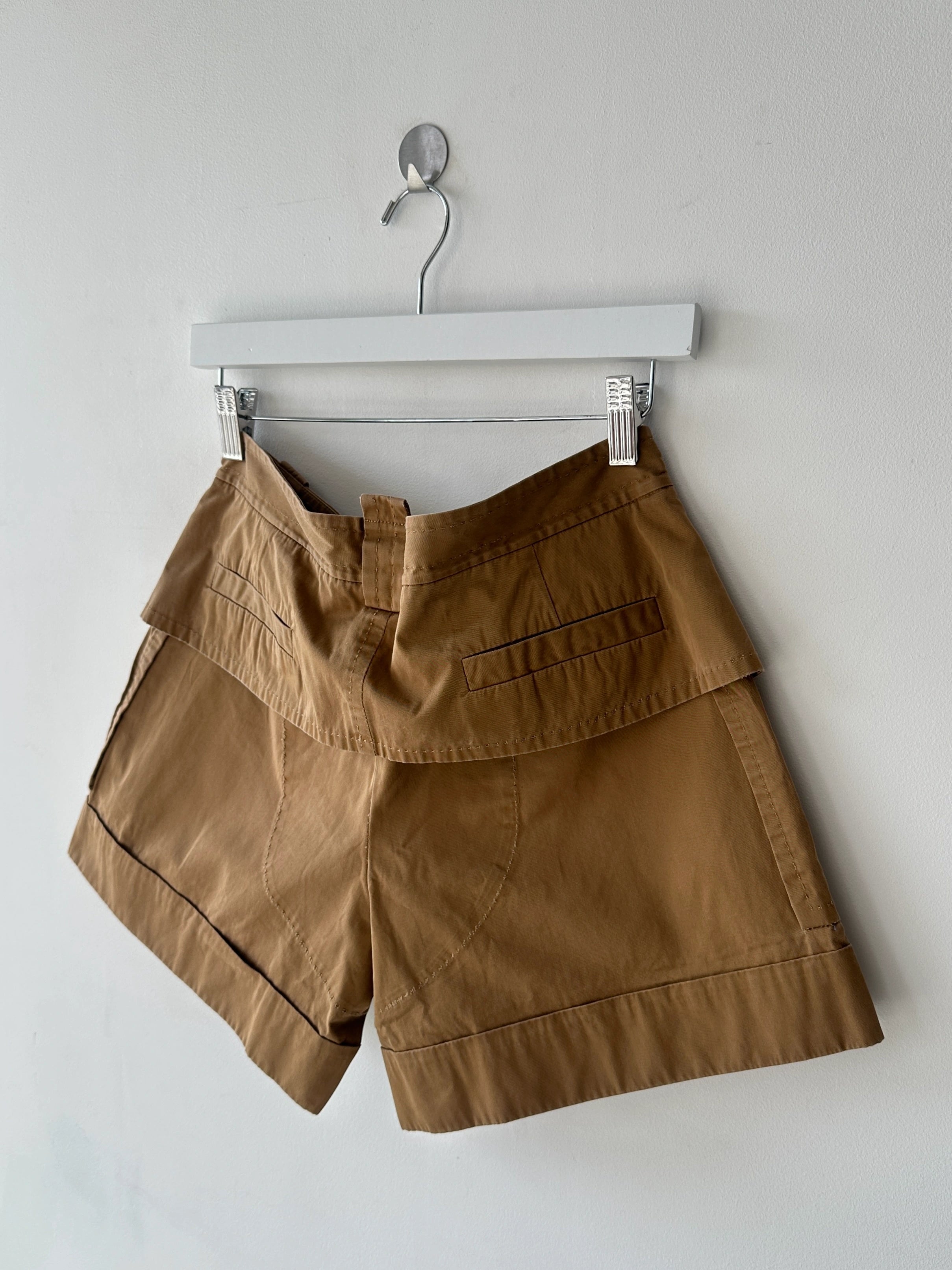 DSQUARED2 - S/S 2014 PANELED CARGO SHORTS WITH OVERSIZED BUTTON DETAILS