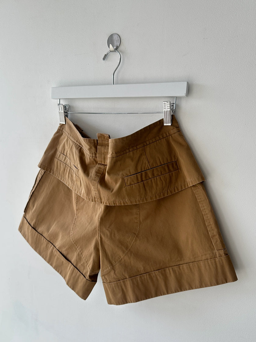 DSQUARED2 - S/S 2014 PANELED CARGO SHORTS WITH OVERSIZED BUTTON DETAILS
