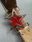 ANDREW MACKENZIE - 2000s STAR BUCKLE LOGO LEATHER BELT