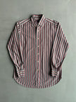 ETRO - 1990s SQUARE COLLAR STRIPED LONG SLEEVE SHIRT