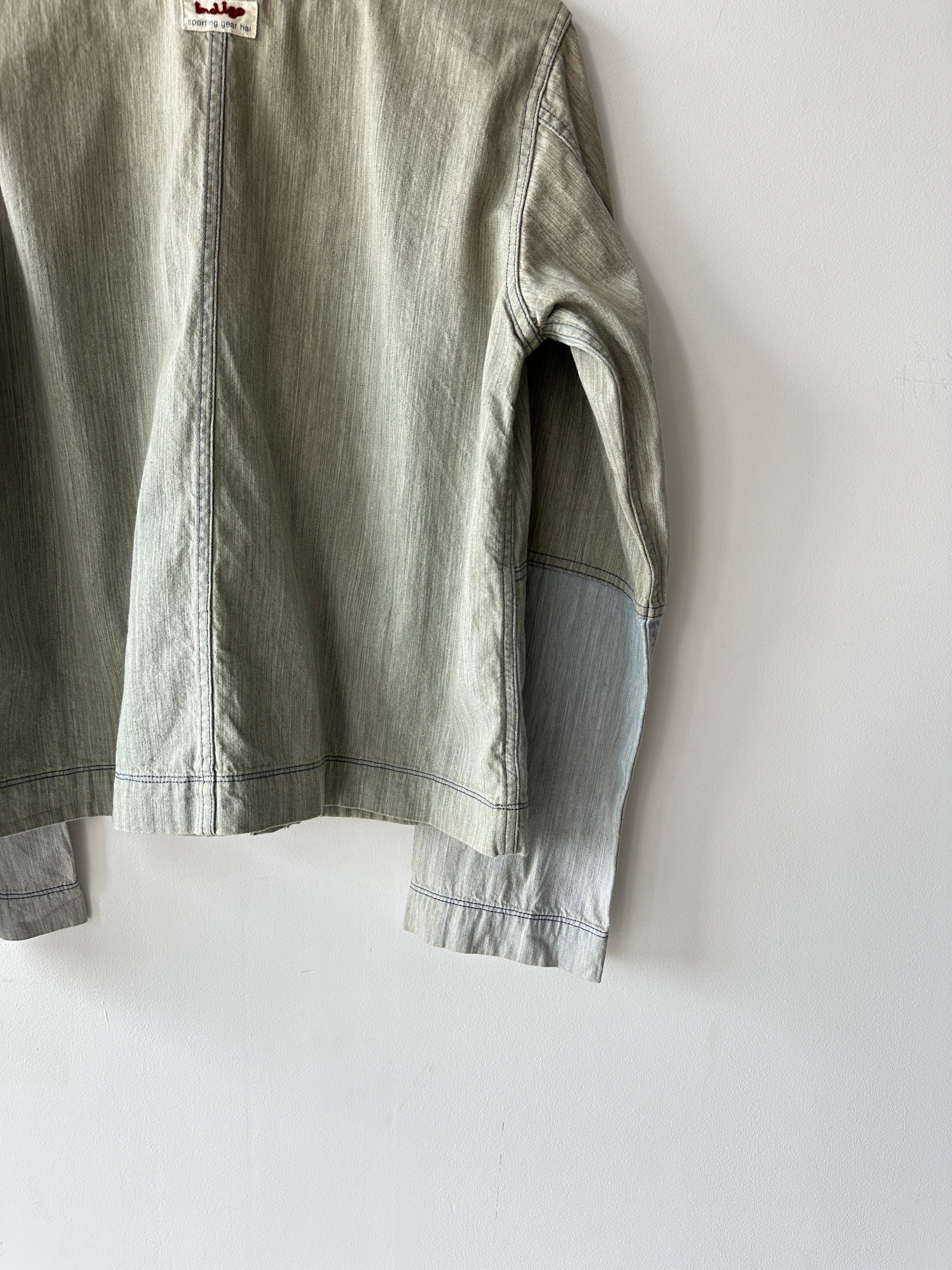 ISSEY MIYAKE HAI - 1980s DENIM COLLARLESS BLAZER