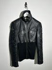 DOLCE & GABBANA - S/S 2003 2 IN 1 LEATHER JACKET WITH PANELED WAIST AND ZIP OFF SLEEVE