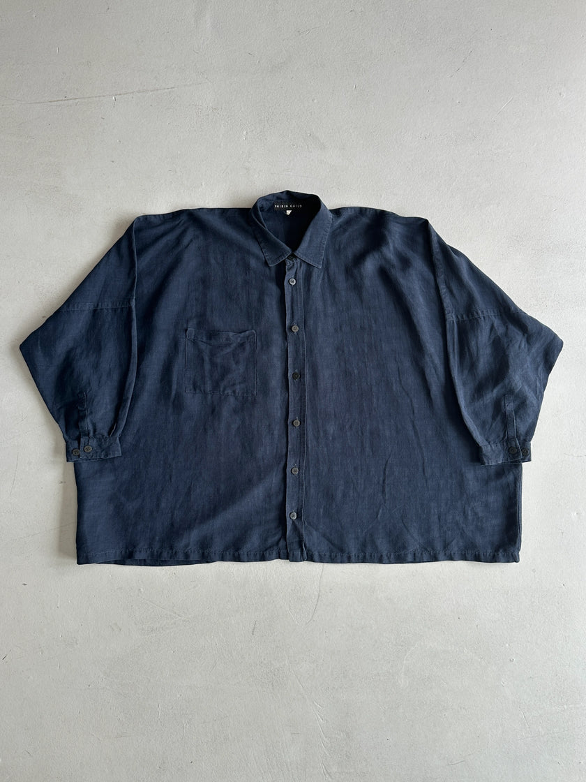 SHIRIN GUILD - 1990s OVERSIZED LINEN SHIRT