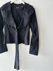 JAPANESE LABEL 2000s PANELED BLOUSE WITH SCULPTURAL COLLAR