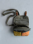C.P. COMPANY - 1980s MESSENGER BAG WITH CONTRASTING QUILTED FRONT POCKETS