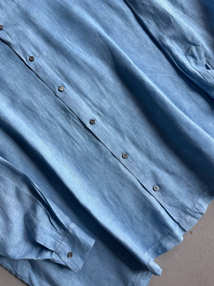 ESKANDAR - 1990s LONG SLEEVE OVERSIZED LINEN SHIRT