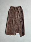 MARIELLA BURANI - 1990s ASYMMETRICAL PANELED LEATHER SKIRT