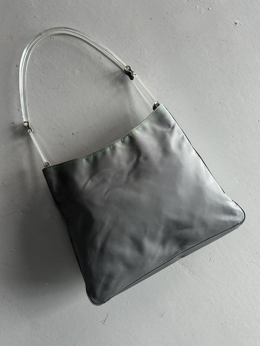 PRADA - S/S 1998 PLEXI HANDLE NYLON SHOULDER BAG