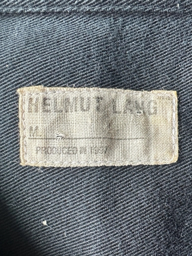 HELMUT LANG - S/S 1997 VELVET DETAIL COLLAR HALF SLEEVE SHIRT