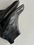 ITALIAN LABEL 2000s LEATHER BOOTS WITH APRON STITCHING