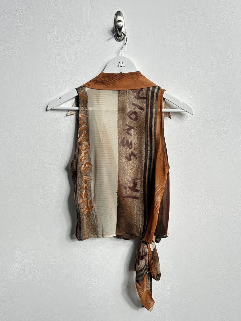 ICEBERG - S/S 1993 SEMI SHEER WRAP TOP