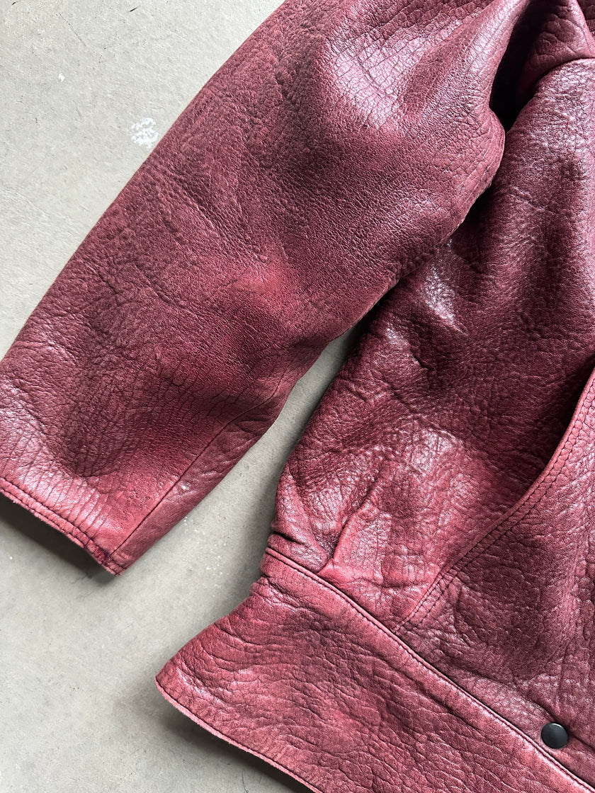 BYBLOS - 1980s BOXY FIT LEATHER JACKET