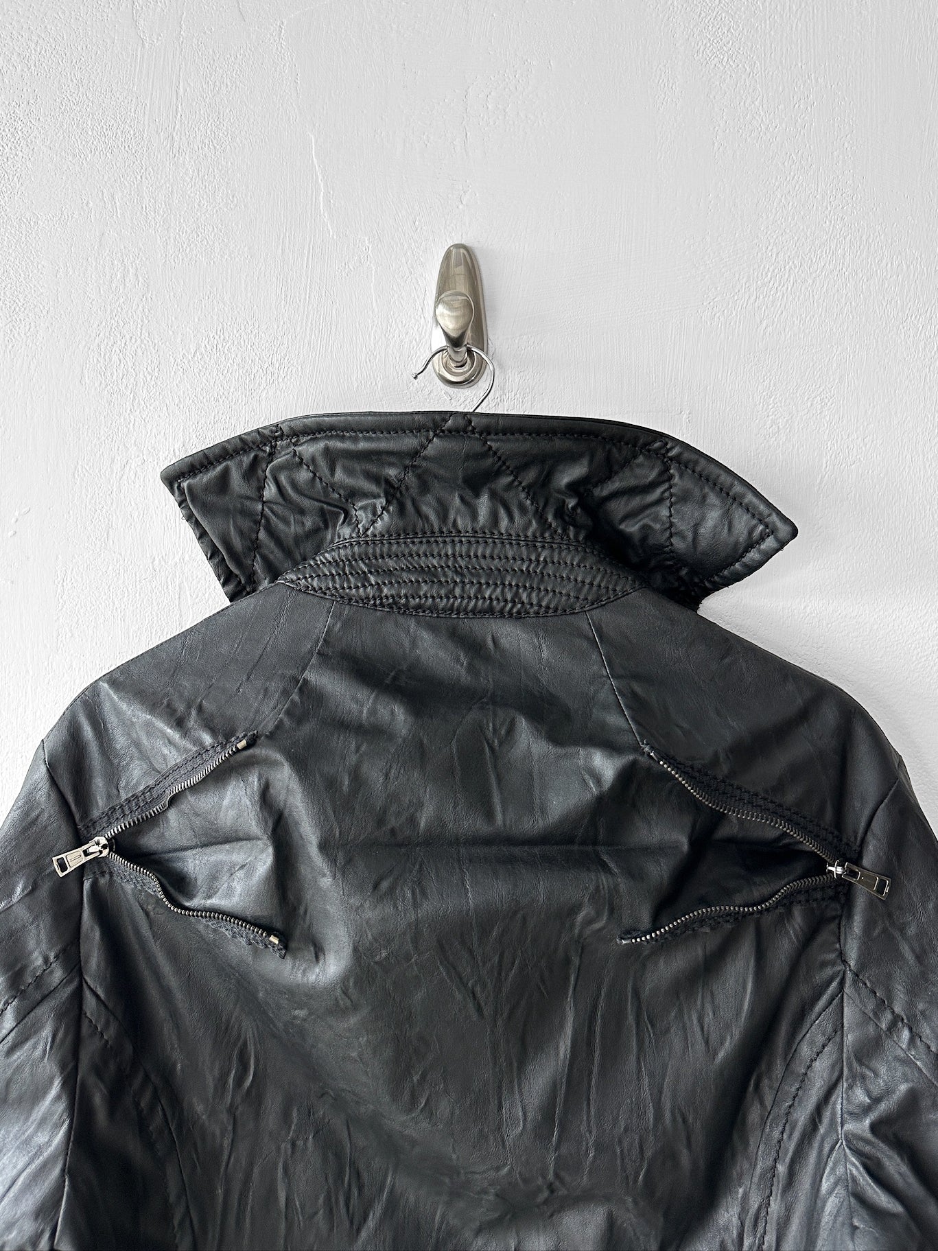 ANDREW MACKENZIE - F/W 2008 WAXED PVC LONG JACKET WITH ZIP DETAILS
