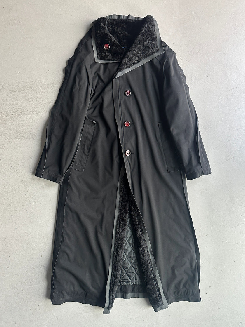 ARRSTON VOLAJU BY KOHSHIN SATOH - 1990s LONG TECHNICAL JACKET WITH FAUX FUR TRIM